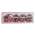 Close-up of wooden Christmas train set with gingerbread and candy cane details in box - Brown