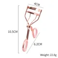 Portable rainbow titanium eyelash curler with 4cm wide angle head for curly lashes - A5 Rose Gold Rubber Grip Handle