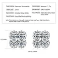 S925 sterling silver four-leaf clover stud earrings with 3mm moissanite stones - Luxury Four-Leaf Clover Style / 925 Silver / K-White Gold