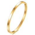 Minimalistische 4mm goudkleurige roestvrijstalen armband met gepolijste en matte afwerking - Goud