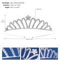 Corona da principessa argento con fiori di strass, diametro 12cm in lega leggera - Stile Floreale a Catena (TS-J3288S)