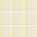 Roll of white circular adhesive wick stickers with yellow backing for DIY candle making - Yellow Backed Wick Stickers 20Pcs/Sheet