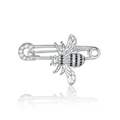 Squisita spilla ape in argento S925 con incastonati zirconi cubici bianchi e neri - Ape in Zircone Pavé Argento