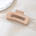 Matte beige rectangular hollow hair claw clip for thick hair with a modern minimalist design - #50 Matte Light Peach - 10.5cm / Bulk (No Packaging)