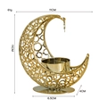 Golden crescent moon metal incense burner with hollow patterns for home decor - Small Moon Star Holder - Plated Gold
