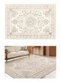 Tappeto vintage francese impermeabile color crema con eleganti motivi floreali - 140*200cm / Ragazza Persiana