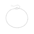 Minimalist silver stainless steel layered bead chain bracelet with adjustable lobster clasp - Single Layer Silver (YS35091)
