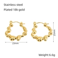 18k vergoldete Ohrringe aus Titanstahl mit unregelmäßiger organischer Textur - 18k Vergoldeter Edelstahl / Gold Unregelmäßiger Geschmolzener Stil (1316)
