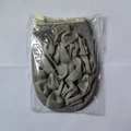 Gray double-sided exfoliating bath glove with multi-layer mesh and hanging loop - Thick Style / Gray