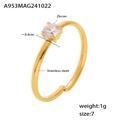 Minimalist gold plated stainless steel ring featuring a 0.4cm round zircon stone - US 7 / Gold White Zirconia Ring