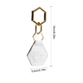 White and gold leather leaf magnetic hat clip with hexagonal metal rings for bags - Hexagonal White