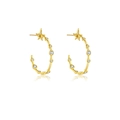 Goldene Creolen in Sternform mit funkelnden Zirkoniasteinen im Vintage-Stil - 925er Silber / Gold