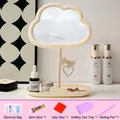 DIY cartoon cloud desk mirror with colorful rhinestones and jewelry tray base - DIY Diamond Tool Kit / White