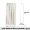 Set of 4 cream white long taper scented candles in a 25cm elegant gift box set - Taper Candle Set / Solid Cream White