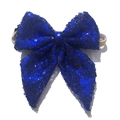 Royal blue sequin bow tie with gold strap for dogs and cats birthday party decoration - Large Bow Tie Dark Blue