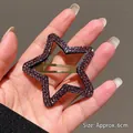 Stervormige gouden haarklem met paarse steentjes, ca. 6 cm lang, voor diverse kapsels - Ongeveer 6cm / Donkerrood Ster