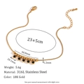 Fußkettchen aus 18K vergoldetem Edelstahl mit grünen Steinen und Box-Ketten-Design - Gold (Grüner Strass)