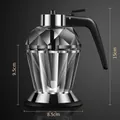 Dispensador de aceite de vidrio tallado con mango ergonómico y medidas del producto - Botella de Aceite de Vidrio Diamante (200ML)