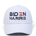 Weiße Biden Harris Baseballkappe aus Baumwolle mit hochwertiger Bestickung für Damen und Herren - Erwachsene / Weiß