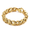 Pulsera de eslabones de calavera estilo punk para hombre en acero inoxidable dorado - Dorado (KB125349-BDJX)