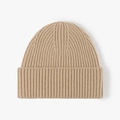 Bonnet en laine mérinos épaisse kaki clair unisexe avec large bord plié pour l'hiver - Taille unique / Chameau