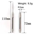 Portable titanium retractable toothpick in silver grey with length measurements - Silver Telescopic Toothpick