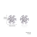 Boucles d'oreilles flocons de neige en argent de 0,8cm pour bijoux de Noël festifs - Stud boucles d'oreilles / SD-02 Petit Flocon de Neige Argenté