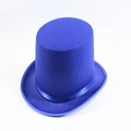 Royal blue felt top hat for children featuring a matching satin ribbon decoration - One Size / 20cm Height - 61cm Circumference / Blue
