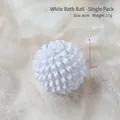 White 8cm plush foam Christmas ball ornament with snowflake texture and hanging string - White Texture Ball 8CM
