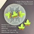 Stampo in silicone a 7 fori con foglie di ciliegio per decorazione torte e cioccolato fai da te - Stampo a 7 Fori per Foglie di Sakura