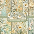 6-inch vintage floral scrapbook paper pad with 12 designs on 160gsm acid-free cardstock - R2514 24 Sheets