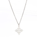Élégant collier nœud de sorcière en acier inoxydable argenté avec pendentif celtique - Double Noeud de Sorcière Acier