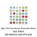 36-piece 10mm flower-shaped colorful crystal diamond stickers for kids DIY crafts - 36 Pcs 10mm Colorful Plum Blossom Stickers