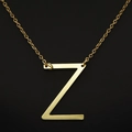 Minimalist golden letter Z pendant necklace with delicate link chain for women - Gold Z