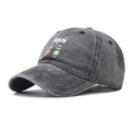 Vintage washed charcoal cotton baseball cap with creative Jesus Calling phone screen design - Adjustable / Jesus Black