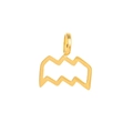 Titanium steel Aquarius zodiac pendant in golden finish with hollow design - Aquarius - Gold