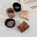 5-piece elastic hair tie set in earth tones with quilted texture for women - 2# Earth Tones (5pcs Bag)