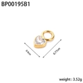 Golden heart pendant with clear cubic zirconia stone and dual-hole connector for DIY jewelry - BP00195B1-Gold White Stone Heart Pendant