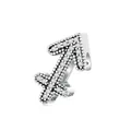 S925 sterling silver Sagittarius zodiac bead charm with sparkling cubic zirconia inlay - Sagittarius