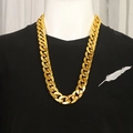 Thick gold-colored chunky plastic Cuban link chain necklace for hip hop costume - Plastic 2.0 Thickness * 80cm