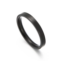 Minimalist black stainless steel band ring with semi-matte finish for men and women - Black