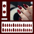 Unghie finte bordeaux cat eye con forma ovale lunga e set completo da 24 pezzi inclusi - Rosa Glamour (MY203)