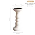 Candeliere a colonna romana in legno bianco vintage, altezza 21 cm con finitura rustica - Stile B - Grande (H21cm)