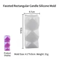 Détail du moule en silicone pour bougie cubique montrant les dimensions 4,1x9,0 cm - Prisme Rectangulaire Facetté