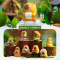 Creative Capybara mini figures in various cute poses like sitting on a toilet or holding fruit - Sweet Bean - Whole Box 8pcs