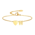 Minimalist 18K gold chain bracelet featuring heart charm and letter W pendant for women - Heart + Letter W Bracelet