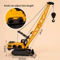 Crawler crane cake topper toy with adjustable boom and hook for boy's birthday decoration - Simulation Folding Crane