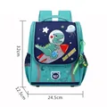 Space explorer cartoon dinosaur backpack in teal and navy blue for children - Small (Suitable for Kindergarten) / Lake Blue