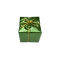 Glänzendes grünes Metall-Weihnachtsgeschenk als Anhänger mit goldener Schnur Deko - 10mm / Grün