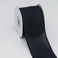 DIY black linen-style fabric ribbon roll for handmade bows and gift packaging - 5cm*5 Yards / Black